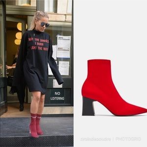 zara red sock boots
